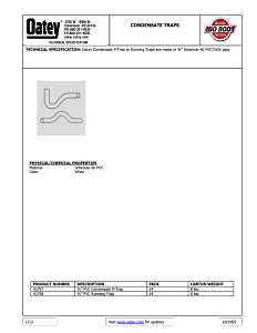 Oatey 42758 Running Trap, 3/4 in, PVC, White, SCH 40 Schedule