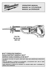 Milwaukee 2621-20 Reciprocating Saw, Tool Only, 18 V, 1-1/8 in L Stroke, 0 to 3000 spm