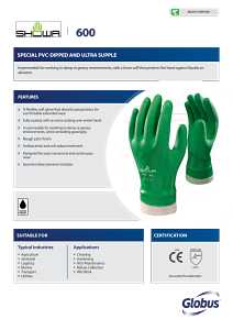 Showa 600M-08.RT Coated Gloves, M, Knit Wrist Cuff, PVC, Green