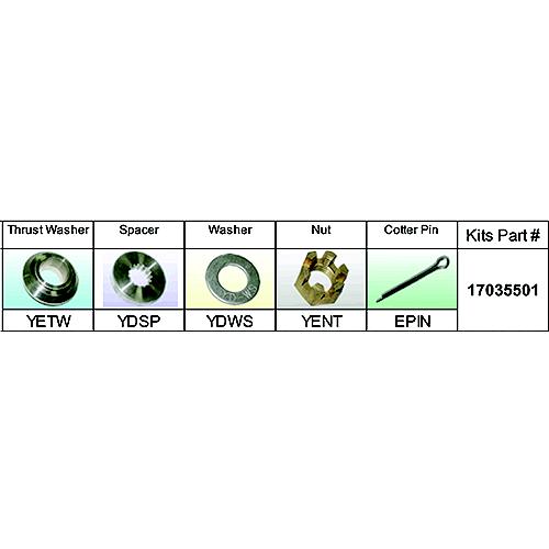 Solas 17035501 Fixed Hub Prop Hardware Kit - Yamaha, Type D/E