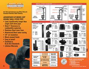 Selkirk DSP6TL Stove Pipe, 6 in ID x 6-1/2 in OD Dia, 38 to 68 in L, Aluminized Steel/Stainless Steel, Black