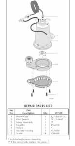 Simer 2165 Sump Pump, 1-Phase, 4.1 A, 115 V, 0.5 hp, 1-1/2 in Outlet, 22 ft Max Lift Head, 960 gph