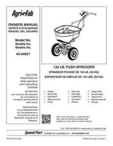 Agri-Fab 45-0462 Broadcast Spreader, 25,000 sq-ft Coverage Area, 12 ft W Spread, 130 lb, Poly Hopper, Pneumatic Wheel