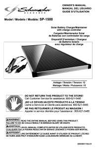 Schumacher SP-1500 Solar Charger/Maintainer, Lead-Acid Battery, Black