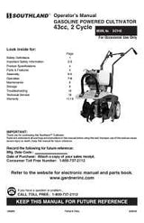 Southland SVC43 Powered Cultivator, Unleaded Gas, 43 cc Engine Displacement, 2-Cycle Engine, 5 in Max Tilling D