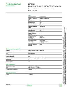 Square D QO QO230C Circuit Breaker, Mini, 30 A, 2 -Pole, 120/240 VAC, 48 VDC, Plug Mounting, Black