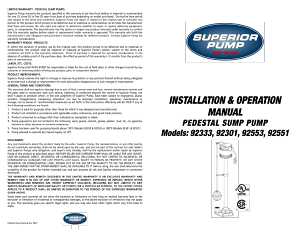 Superior Pump 92551 Sump Pump, 1-Phase, 3.06 A, 120 V, 0.5 hp, 1-1/2 in Outlet, 60 gpm, Iron/Stainless Steel