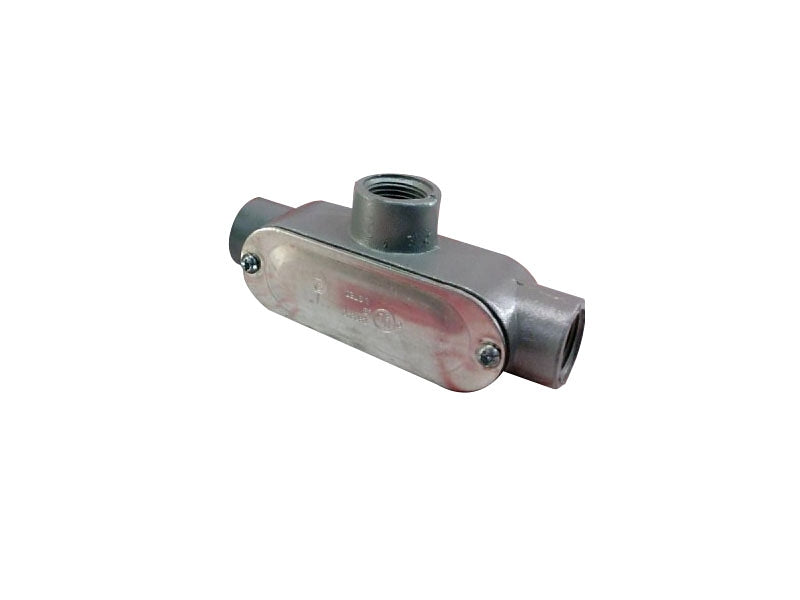 BWF 700-CGV Conduit Body, 3 -Hub, 1/2 in Hub, Threaded, Aluminum, Gray