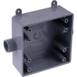 Carlon E9812DR Switch Box, 2-Gang, 2-Outlet, 1/2 in Hub, PVC, Gray