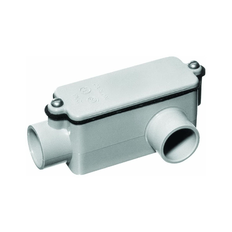 Carlon E985F-CAR Conduit Body, 1 in Hub, 6-9/32 in OAL, PVC