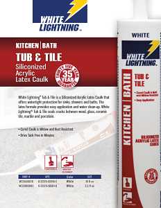 White Lightning W22000005 Latex Caulk, White, 3 to 4 days Curing, -30 to 180 deg F, 5.5 oz, Squeeze Tube