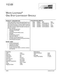 White Lightning WL60512 Lightweight Spackling, White, 0.5 pt, Can