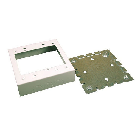 Wiremold 700 Series BW32 Outlet Box, 2-Gang, Metal, White, Wall Mounting