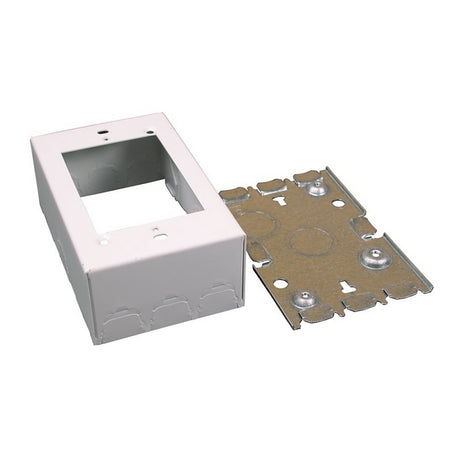 Wiremold 700 Series BW35 Outlet Box, Stamped Steel, White, Wall Mounting