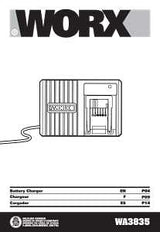 Worx WA3835 Battery Charger, 20, 18 V Output, 25 min Charge, Battery Included: No