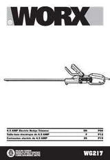 Worx WG217 Electric Hedge Trimmer, 4.5 A, 120 V, 3/4 in Cutting Capacity, 24 in L Blade, Black