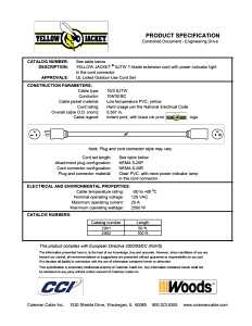 CCI 2992 Extension Cord, 10 AWG Cable, 100 ft L, 20 A, 125 V, Yellow