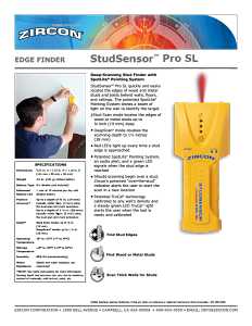 Zircon 69580 Stud Sensor Pro35, 9 V Battery, 3/4 in D Detection, Detectable Material: Metal, Wood
