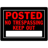 HILLMAN English Black No Trespassing Sign 10 in. H X 14 in. W, Pack of 6