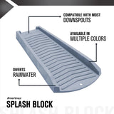 Amerimax 3014-12 Splash Block, 24 in L, 11-1/2 in W, Slate Gray, Polypropylene