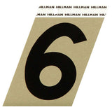 HILLMAN 3 in. Reflective Black Vinyl Self-Adhesive Number 6 1 pc, Pack of 3