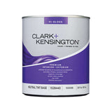 Clark+Kensington High-Gloss Tint Base Neutral Base Premium Paint Exterior and Interior 1 qt, Pack of 4