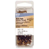 HILLMAN 1-1/2 in. Boat Bronze Stainless Steel Nail Flat Head 2 oz, Pack of 6