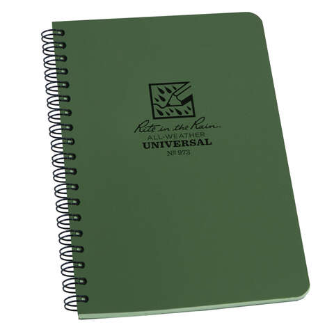 Rite in the Rain 4.625 in. W X 7 in. L Wire-O Green All-Weather Notebook, Pack of 6