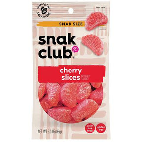 Snak Club Cherry Slices Gummi Candy 3.5 oz Bagged, Pack of 12
