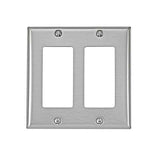 Leviton Antimicrobial Powder Coated Gray 2 gang Stainless Steel Decorator Wall Plate 1 pk