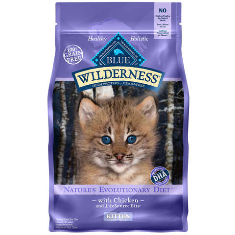 Blue Buffalo Wilderness Kitten Chicken Dry Cat Food Grain Free 5 lb