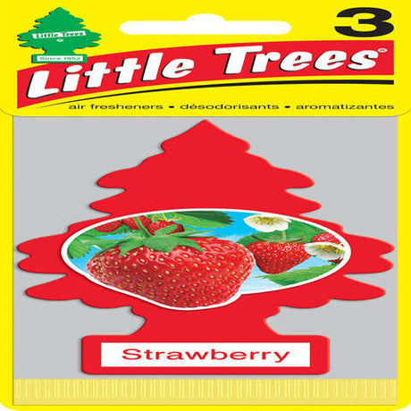 Little Trees Red Strawberry Air Freshener 3 pk, Pack of 8