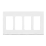 Leviton White 4 gang Polycarbonate Decorator Screwless Wall Plate 1 pk