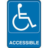 HILLMAN English Blue Handicap Sign 7 in. H X 5 in. W, Pack of 6