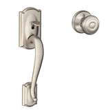 Schlage Camelot Satin Nickel Deadbolt and Entry Door Knob 1.75 in.
