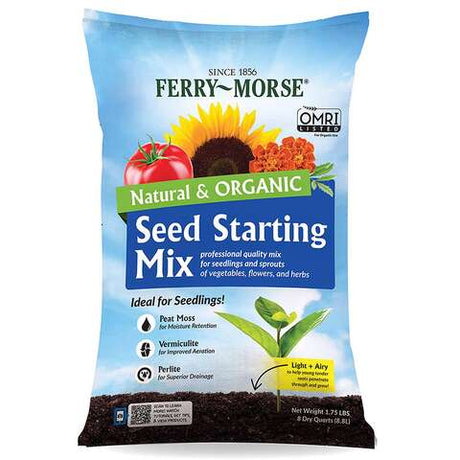 Ferry-Morse Organic Flower and Vegetable Seed Starting Mix 8 qt, Pack of 12