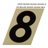 HILLMAN 3 in. Reflective Black Vinyl Self-Adhesive Number 8 1 pc, Pack of 3