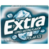 Wrigley's Extra Sugar Free Polar Ice Chewing Gum 15 pc 0.11 oz, Pack of 10