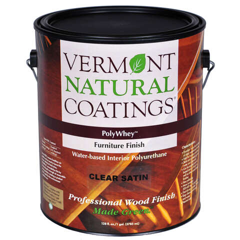 Vermont Natural Coatings PolyWhey Satin Clear Water-Based Furniture Finish 1 gal, Pack of 4