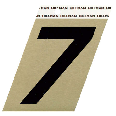 HILLMAN 3 in. Reflective Black Vinyl Self-Adhesive Number 7 1 pc, Pack of 3