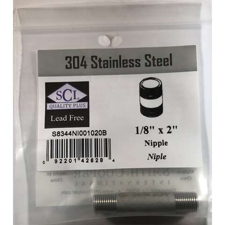 Smith-Cooper 1/8 in. MPT Stainless Steel 2 in. L Nipple