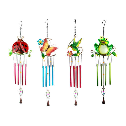 Meadow Creek Assorted Metal 22 in. Backyard Friends Wind Chime, Pack of 12
