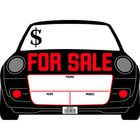 HILLMAN English White For Sale Sign 10 in. H X 14 in. W, Pack of 6