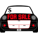 HILLMAN English White For Sale Sign 10 in. H X 14 in. W, Pack of 6