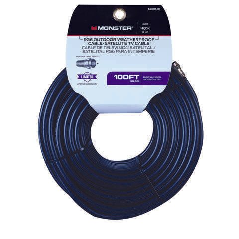 Monster Just Hook it Up 100 ft. Weatherproof Video Coaxial Cable, Pack of 2