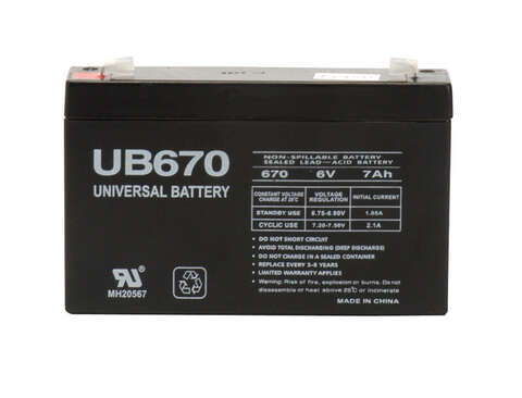 Universal Power Group UB670 7 Ah 6 V Lead Acid Battery, Pack of 2