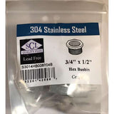 Smith-Cooper 3/4 in. MPT X 1/2 in. D FPT Stainless Steel Hex Bushing
