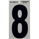 HILLMAN 5 in. Reflective Black Vinyl Self-Adhesive Number 8 1 pc, Pack of 6