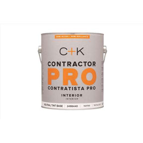 C+K Contractor Pro Semi-Gloss Tint Base Tint Base Paint Interior 1 gal, Pack of 4