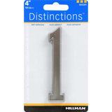 HILLMAN Distinctions 4 in. Silver Zinc Die-Cast Self-Adhesive Number 1 1 pc, Pack of 3